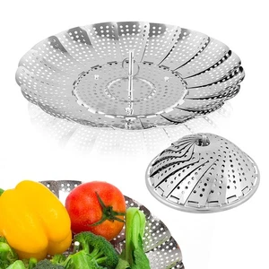 Vegetable Steamer Basket Premium Stainless Steel Veggie Steamer Basket - Fold... - Picture 1 of 7