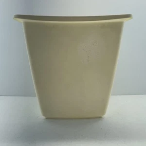 Vintage Rubbermaid #2952 White with White Flowers Wastebasket Garbage Trash Can - Picture 1 of 8