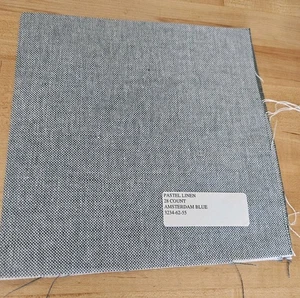 Zweigart PASTEL LINEN 28 Ct Cross Stitch 3324/62/55 AMSTERDAM BLUE 16"x15" - Picture 1 of 2