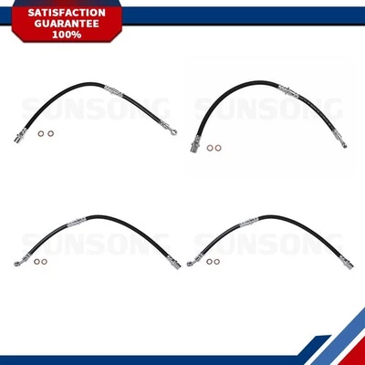 4 Sunsong 后前制动软管线适合 1990 1991 1993 1994 年 斯巴鲁 Legacy — 第 1/4 张图片