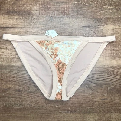 Parte inferior de bikini Aerie talla pequeña floral tostado naranja nuevo con etiquetas 1753-3318 Foto 1 de 4