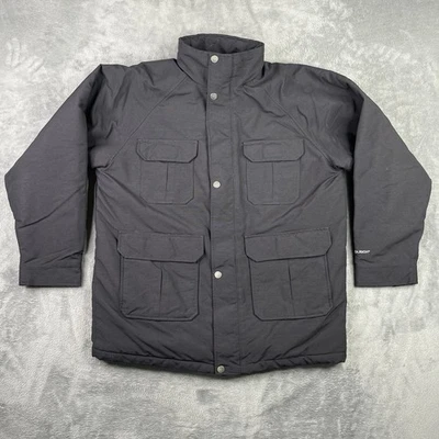 Chaqueta Woolrich Para Hombres Grande Negra Parka Abrigo Tareas Granero Campo Puffer Peces Utilidad Foto 1 de 4