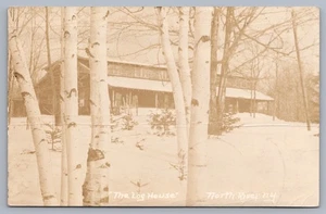 Postal The Log House North River NY RPPC Warren County Adirondacks 1940 L6 - Imagen 1 de 3