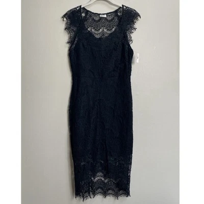 Nuevo con etiquetas Vestido Midi Intimately Free People Negro Peekaboo Illusion Encaje Talla Pequeña Foto 1 de 4