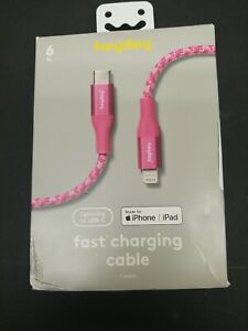 Heyday Fast Charging Cable - C To iPhone Samsung Connector - 6ft - Pink