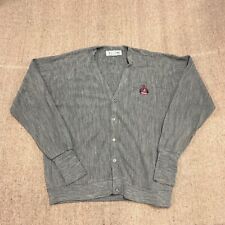Vintage IZOD Cardigan Mens Large Gray 1980s Button Up Embroidered Crest USA