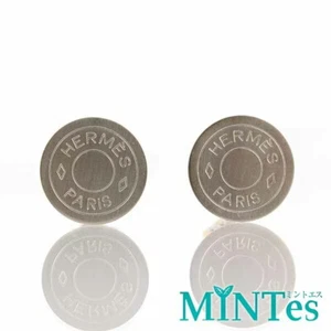 Echte Hermes Serie Ohrringe Silber Metall schlicht stilvoll [gebraucht] - Bild 1 von 6