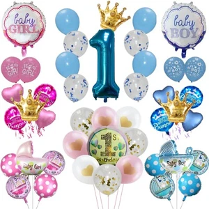 12 Zoll BABYDUSCHE Ballons 1. Geburtstag, es ist ein Junge Mädchen bedruckt Party DekorUK - Bild 1 von 52