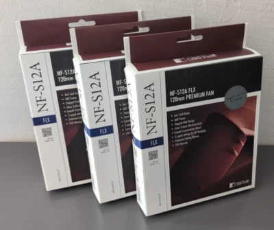 1 x Noctua NF-S12A FLX, 120mm Fan, 3-Pin, Brown, SSO2 Bearing - Image 1 of 4