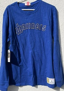 T-shirt manica lunga Mitchell And Ness Legendary Seattle Mariners nuova con etichette prezzo al dettaglio consigliato $55 - Foto 1 di 11