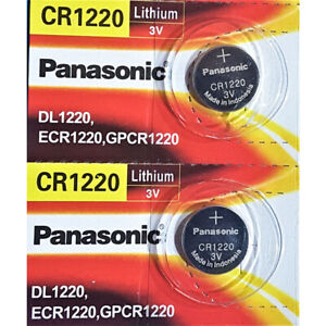 2 pcs Panasonic CR1220, DL1220, ECR1220, 3V, Lithium Watch Battery.