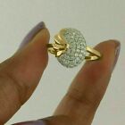 1.50 Ct Round Cut Simulated Diamond Cluster Wedding Ring 14k Yellow Gold Over