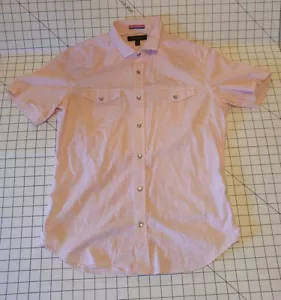 Banana Republic Herren S Pin kariert Perlen Druckknopf Kurzarm Button Down Anzughemd - Bild 1 von 3