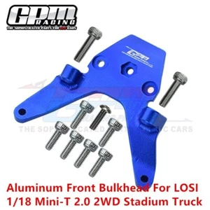 GPM Aluminum Front Bulkhead For LOSI 1/18 Mini-T 2.0 2WD Stadium Truck LOS211011 - Picture 1 of 11
