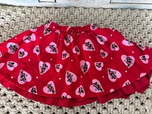 Girls XS Walt Disney World Minnie Mickey Heart Corduroy Heart Red Skirt - Picture 1 of 8