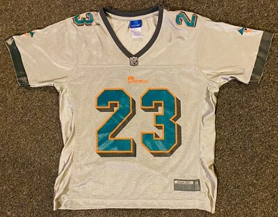 迈阿密 DOLPHINS NFL REEBOK Ronnie BROWN #23 球衣 青少年 中号 灰色 — 第 1/4 张图片