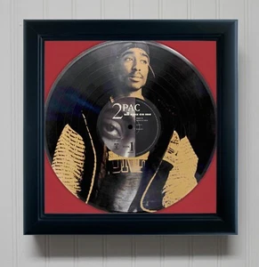 2 Pac Framed Black Vinyl Etched LP Shadowbox - Picture 1 of 3