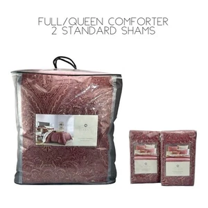 Hotel Collection Classic Regal Paisley Red FULL / QUEEN Comforter + 2 Shams - Picture 1 of 5