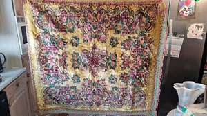 VINTAGE WOOL TAPESTERY / WALL HANGING / FURNITURE THROW / HESSIAN BACKED VGC - Picture 1 of 8