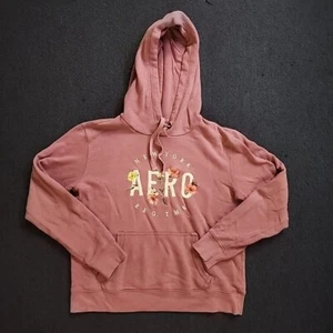 Sudadera con Capucha Aeropostale Mujer Talla Mediana Rosa Manga Larga Bordada - Imagen 1 de 7