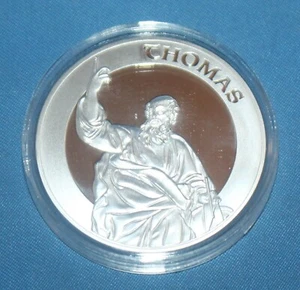 FONDAZIONE OSSERVATORIO VATICANO DODICI APOSTOLI THOMAS MONETA PLACCATA ARGENTO - Foto 1 di 4