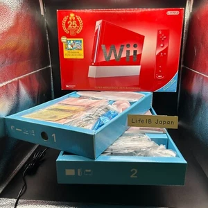 Nintendo Wii Rot Super Mario Bros 25th Anniversary Konsole Komplett Edition - Bild 1 von 24