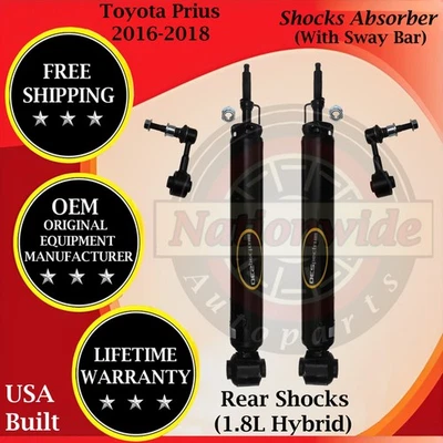 Amortiguadores traseros Monroe OEM con barra estabilizadora para Toyota Prius 2016-2018 garantía de por vida Foto 1 de 4