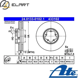 2x BRAKE DISC 24.0133-0102.1 FOR FORD TRANSIT/CUSTOM/V362/Bus/V363/Van 1.0L 4cyl - Picture 1 of 7