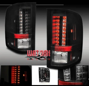 07-11 CHEVY SILVERADO PICKUP TRUCK LED TAIL LIGHTS REAR LAMPS BLACK LS LT LTZ WT - Picture 1 of 2