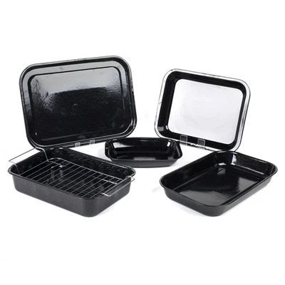 Russell Hobbs Roaster Baking Tray Ovenware 5 Piece Set Romano Vitreous Enamel - Image 1 of 4