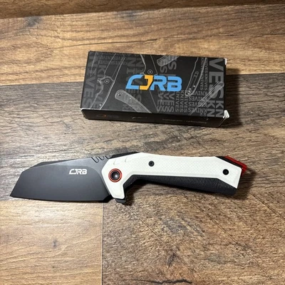 Lightweight CJRB Tigris EDC Knife with Black & White G10 Handle, 3.5 Inch Blade - Image 1 of 4