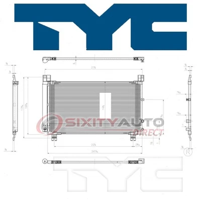 TYC AC Condenser for 2014-2015 Lexus IS350 AC Air Conditioning Heating df - Image 1 of 4