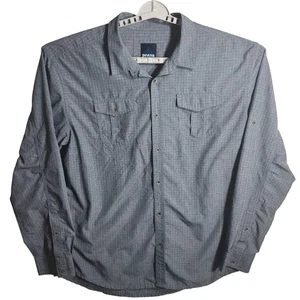 Camicia da trekking Prana uomo XXL con bottoni manica lunga blu outdoor casual top - Foto 1 di 11