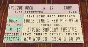 Lorie Line Irvine Barclays Theatre 28.11.94 Ticket Stub  - Bild 1 von 2
