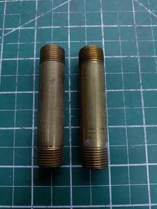 (Lot of 2) 33326-06-3 Brass Pipe Nipple Male 3/8 NPT to Male 3/8 NPT x 3" - Picture 1 of 1