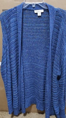 Chaleco Suéter Coldwater Creek Abierto Pesado Azul Verdoso Abierto XL/Talla 16   Foto 1 de 2