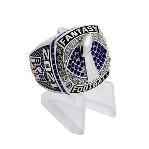 2021 Fantasy Football Ring | Heavy FFL Championship Ring | Silver Plated MVP ... - Bild 1 von 5