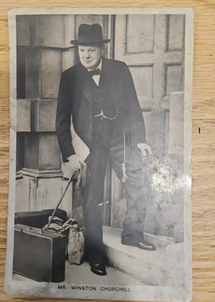 Postal de Churchill 1940 con medidor cancelar envío dominical Foto 1 de 2