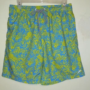 Speedo Pineapple Volley Swim Trunks-Medium-Brief Lined-UPF 50-Pockets-Drawstring - Picture 1 of 10