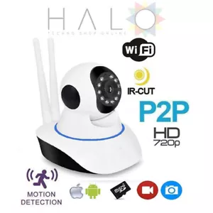 IP CAM CAMERA HD TELECAMERA 720P WIRELESS LED IR LAN MOTORIZZATA WIFI RETE P2P - Foto 1 di 1