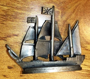 Plymouth Zinnschiff The Mayflower Metallfigur Miniaturschiff - Bild 1 von 5