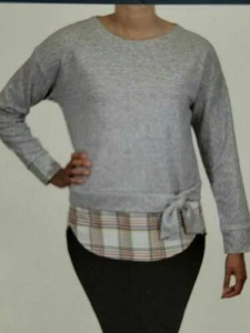 NWT! IZOD Tie-Front 2-Fer Women's Sweatshirt "Variety"  - Picture 1 of 21