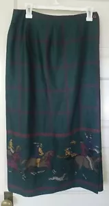 NWT VINTAGE CHARTER CLUB CLASSIC COUNTRY MANOR GREEN WRAP SKIRT SZ 10 - Picture 1 of 4