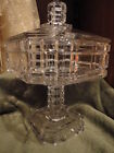 EAPG Covered Compote Candy Pedestal Square Heavy Glass Outstanding Vintage
