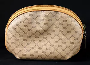 Bolso de Cosméticos GUCCI Vintage Beige GG Logo Lona Recubierta Cremallera Artículos de Aseo - Imagen 1 de 16