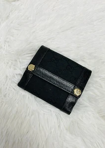 Cartera Gucci Hecha en ITALIA Mujer Negra GG Guccissima Monograma Cierre de Lona - Imagen 1 de 10