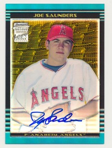 2002 Bowman Chrome Draft Gold Refractors  #BDP168 Joe Saunders  Angels E10054 