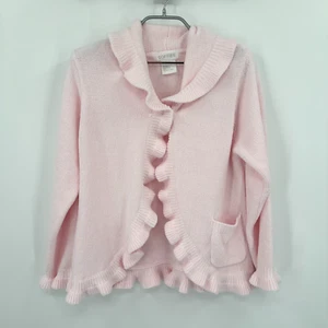 Softies Button Ruffle Bed Jacket with Pocket Blush Pink size L - Picture 1 of 7