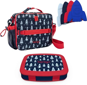 Prints Insulated Lunch Bag Set with Kids Bento-Style Lunch Box and 4 Reusable Ic - Picture 1 of 9