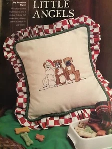 Counted Cross Stitch Pattern - Dogs Little Angels Pillow - Picture 1 of 1